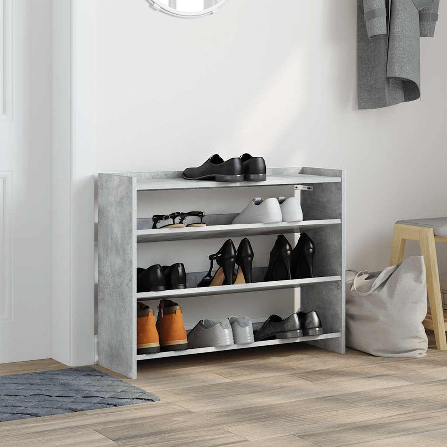 Schoenenrek 80x25x61,5 cm bewerkt hout betongrijs