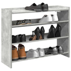 Schoenenrek 80x25x62 cm bewerkt hout betongrijs