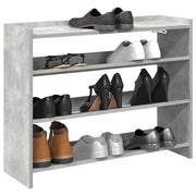 Schoenenrek 80x25x62 cm bewerkt hout betongrijs