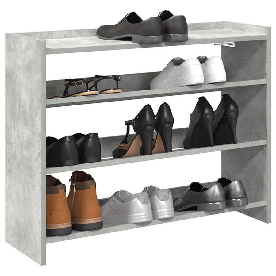 Schoenenrek 80x25x61,5 cm bewerkt hout betongrijs