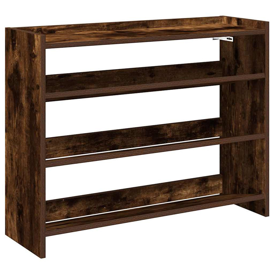 Schoenenrek 80x25x61,5 cm bewerkt hout gerookt eikenkleurig