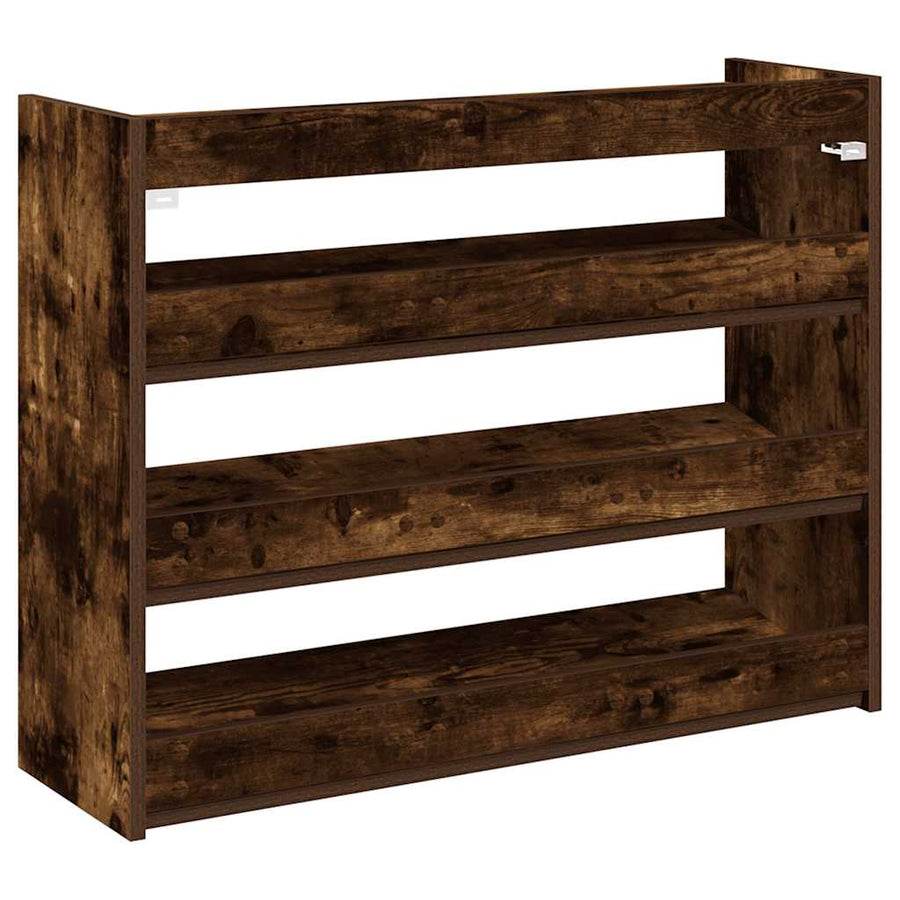 Schoenenrek 80x25x61,5 cm bewerkt hout gerookt eikenkleurig