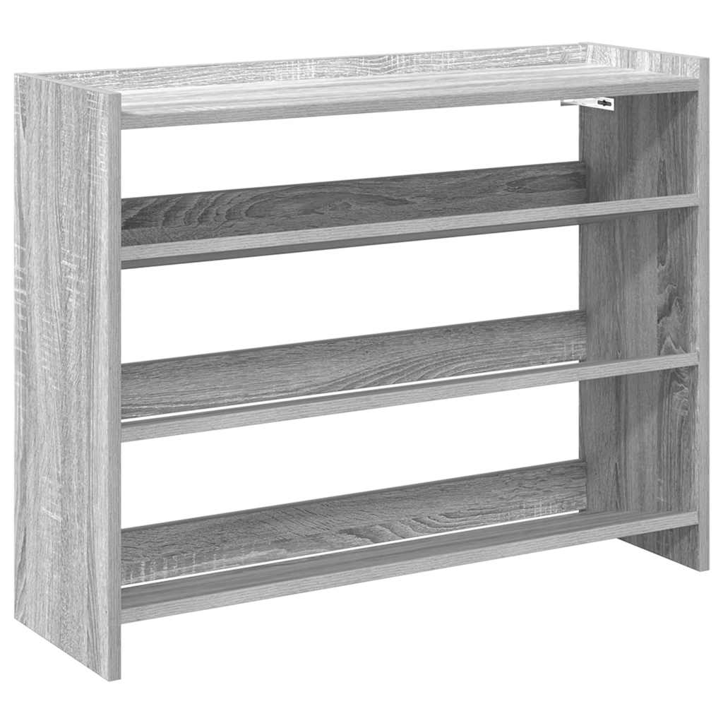 Schoenenrek 80x25x61,5 cm bewerkt hout grijs sonoma eikenkleur