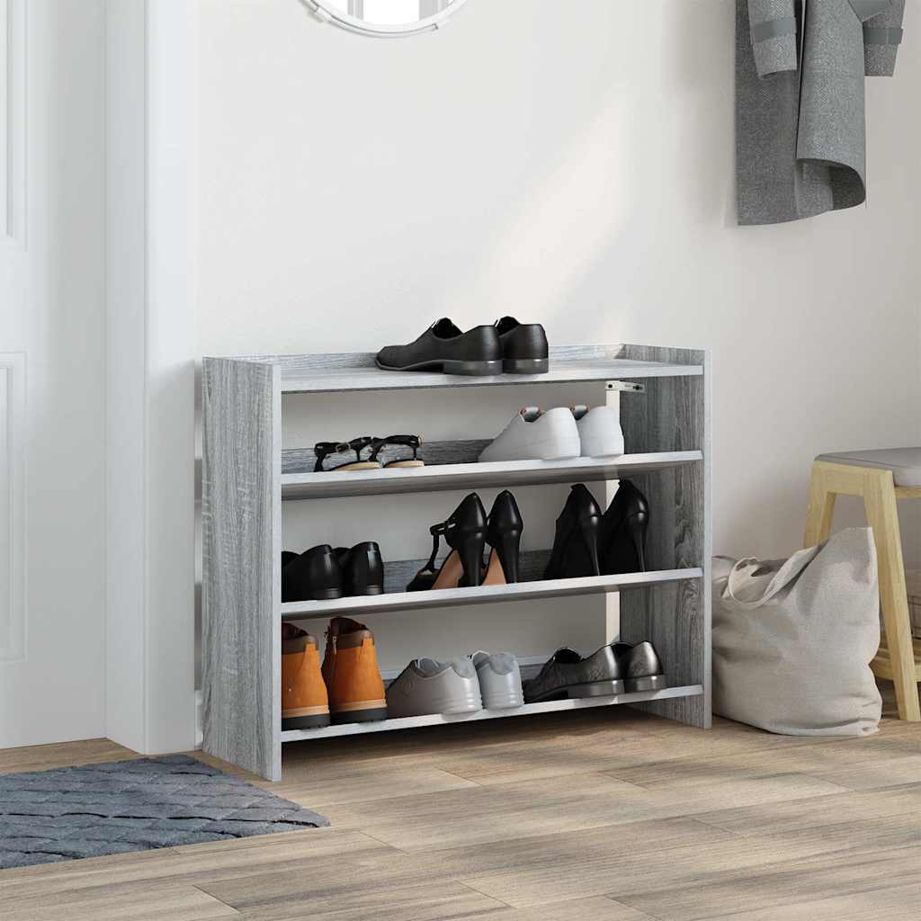 Schoenenrek 80x25x61,5 cm bewerkt hout grijs sonoma eikenkleur