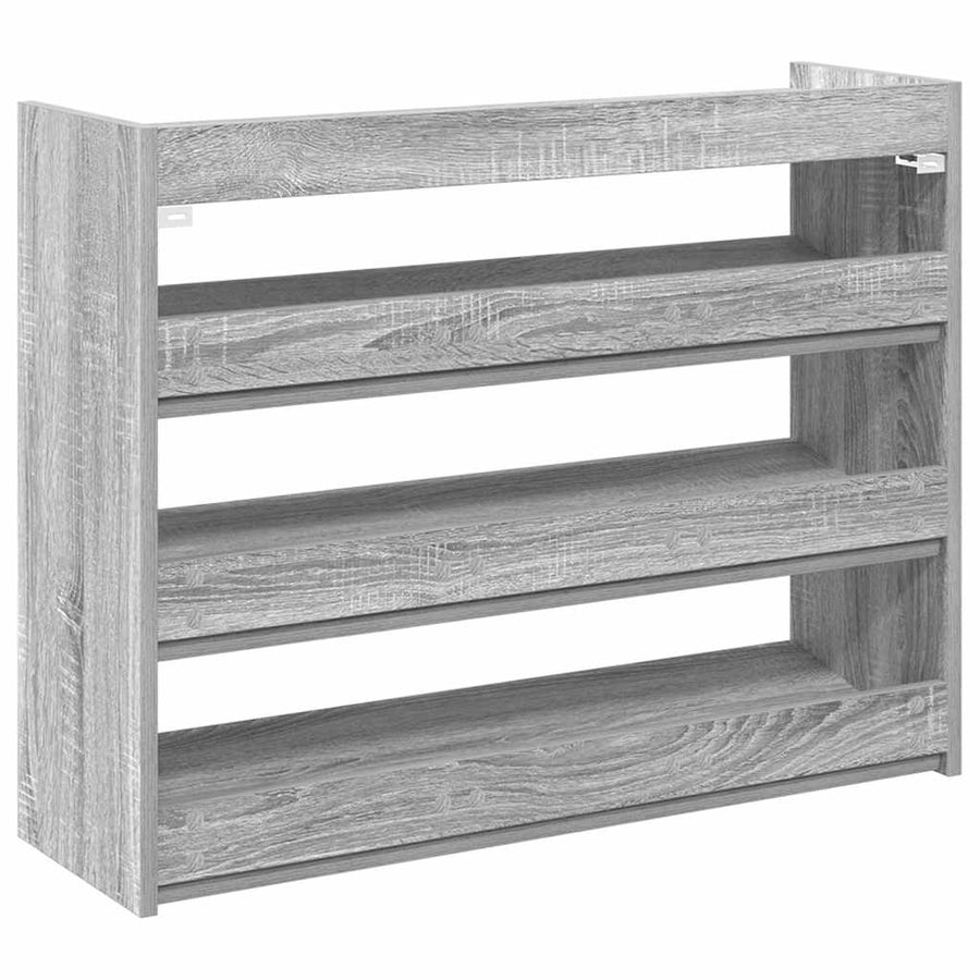 Schoenenrek 80x25x61,5 cm bewerkt hout grijs sonoma eikenkleur