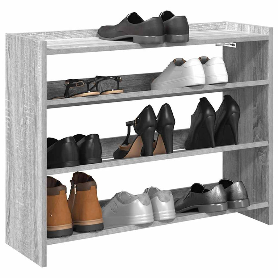 Schoenenrek 80x25x61,5 cm bewerkt hout grijs sonoma eikenkleur