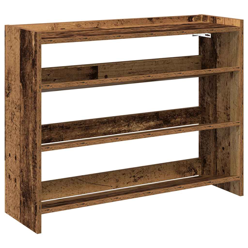 Schoenenrek 80x25x61,5 cm bewerkt hout oud houtkleurig