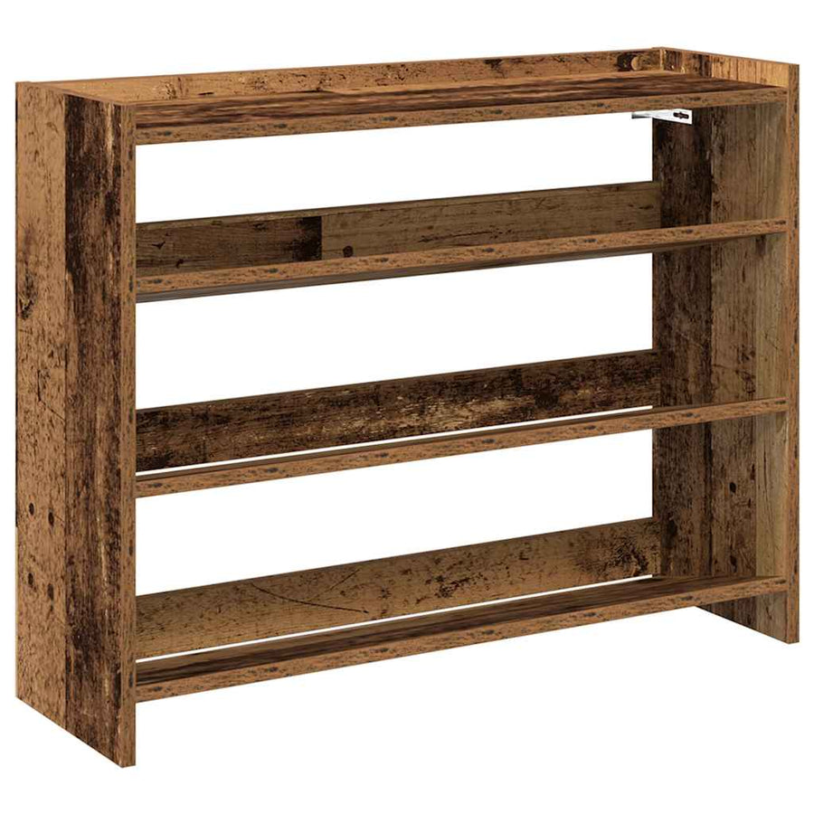 Schoenenrek 80x25x61,5 cm bewerkt hout oud houtkleurig