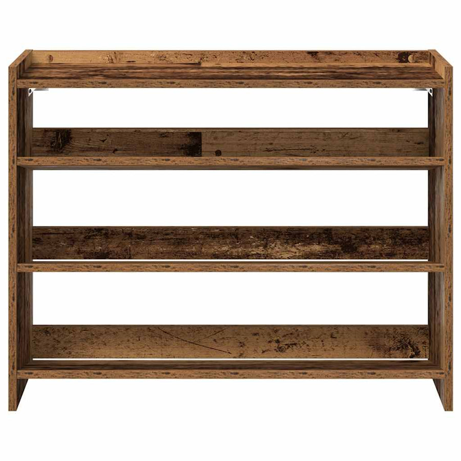Schoenenrek 80x25x61,5 cm bewerkt hout oud houtkleurig