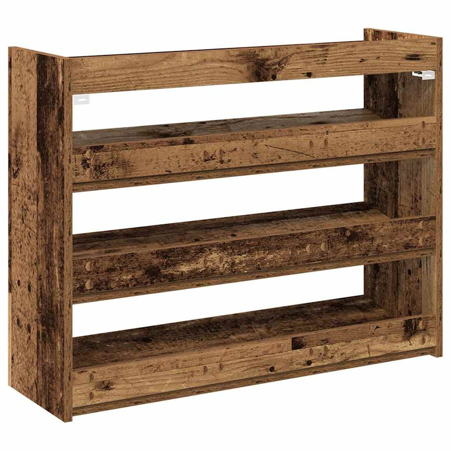 Schoenenrek 80x25x61,5 cm bewerkt hout oud houtkleurig