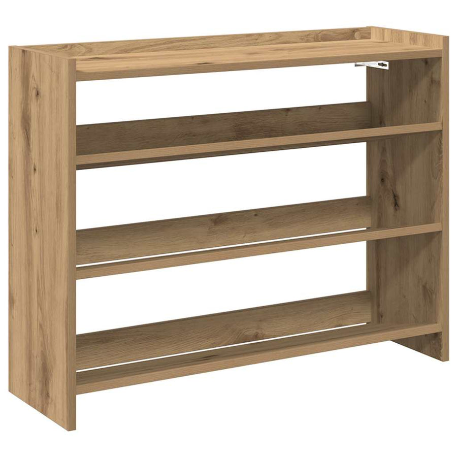 Schoenenrek 80x25x61,5 cm bewerkt hout artisanaal eikenkleur