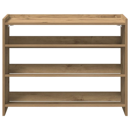 Schoenenrek 80x25x61,5 cm bewerkt hout artisanaal eikenkleur