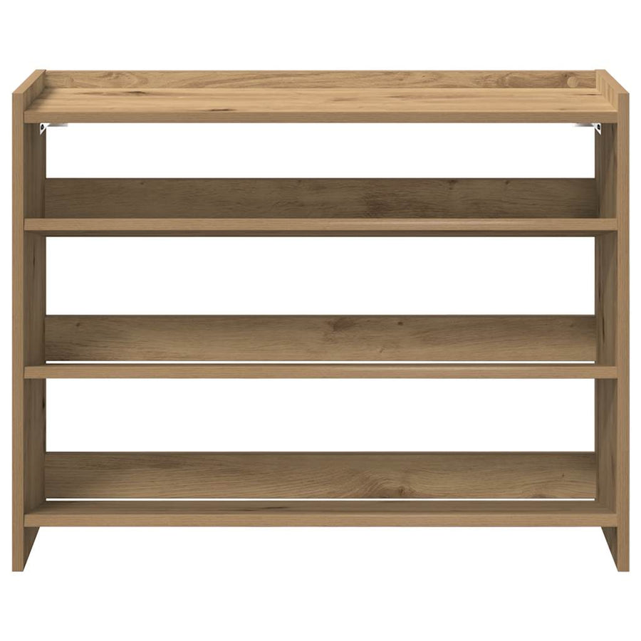 Schoenenrek 80x25x61,5 cm bewerkt hout artisanaal eikenkleur