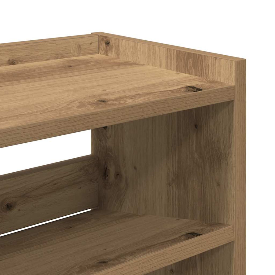 Schoenenrek 80x25x61,5 cm bewerkt hout artisanaal eikenkleur