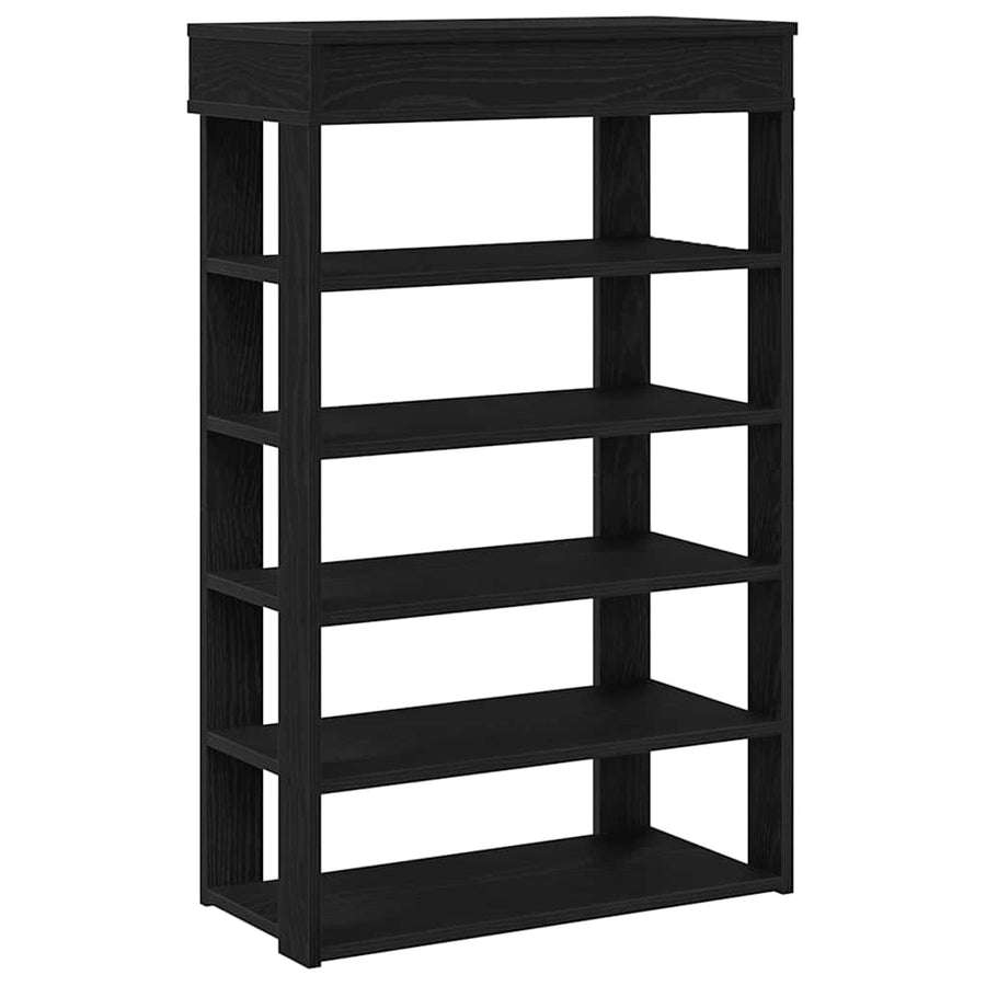 Schoenenrek 60x30x98 cm bewerkt hout zwart