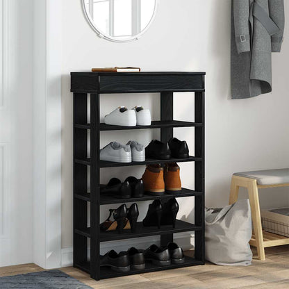 Schoenenrek 60x30x98 cm bewerkt hout zwart