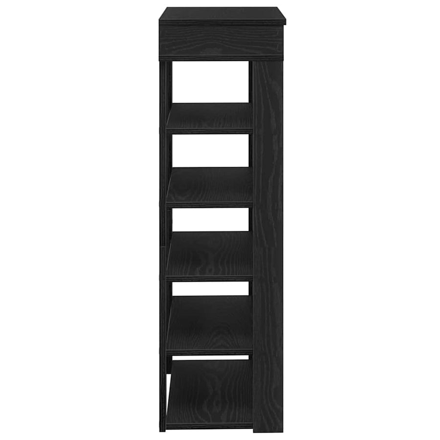 Schoenenrek 60x30x98 cm bewerkt hout zwart