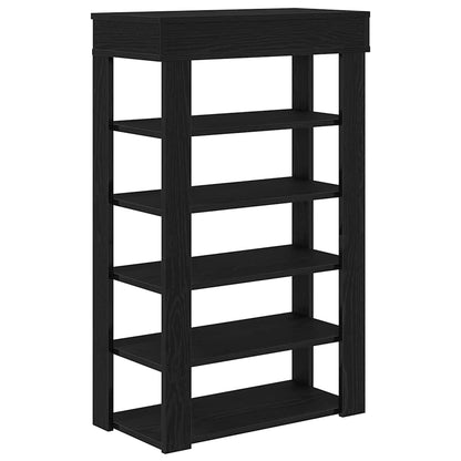 Schoenenrek 60x30x98 cm bewerkt hout zwart