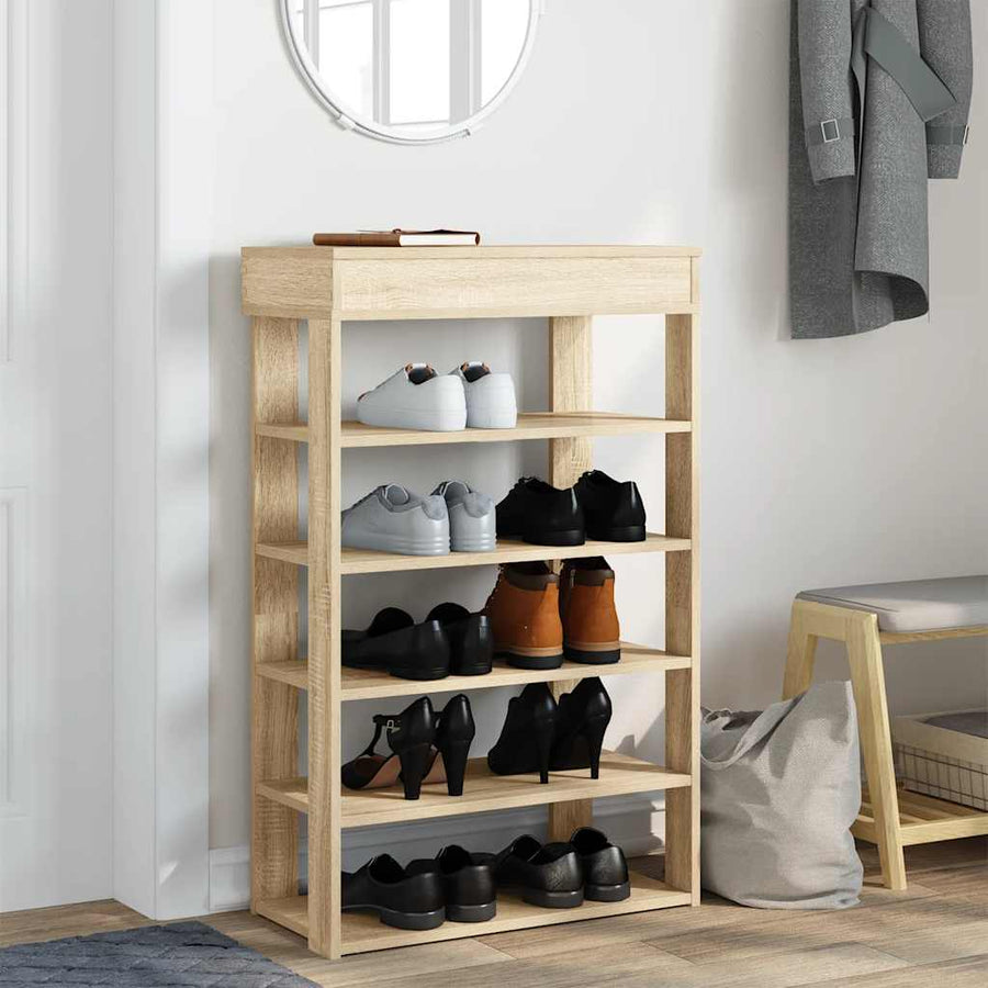 Schoenenrek 60x30x98 cm bewerkt hout sonoma eikenkleurig