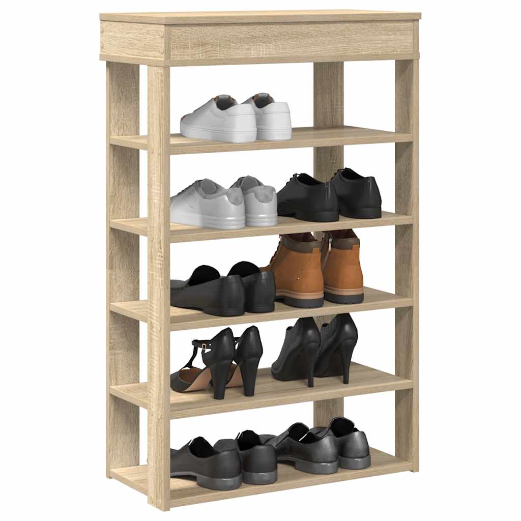 Schoenenrek 60x30x98 cm bewerkt hout sonoma eikenkleurig