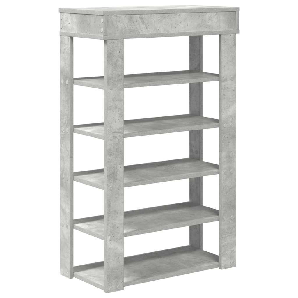 Schoenenrek 60x30x98 cm bewerkt hout betongrijs