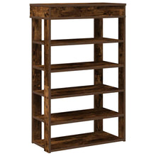 Schoenenrek 60x30x98 cm bewerkt hout gerookt eikenkleurig