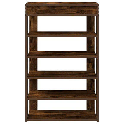 Schoenenrek 60x30x98 cm bewerkt hout gerookt eikenkleurig