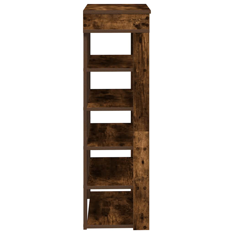 Schoenenrek 60x30x98 cm bewerkt hout gerookt eikenkleurig