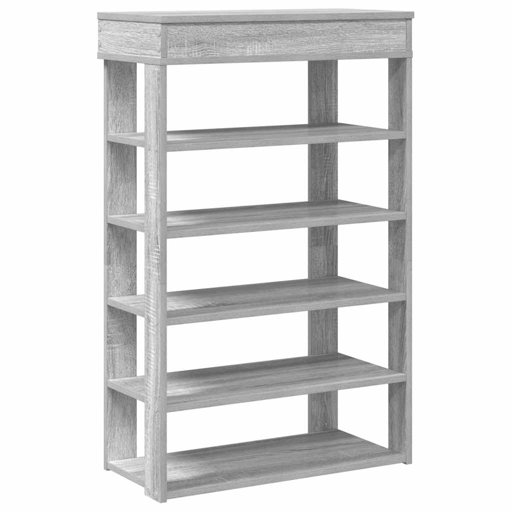 Schoenenrek 60x30x98 cm bewerkt hout grijs sonoma
