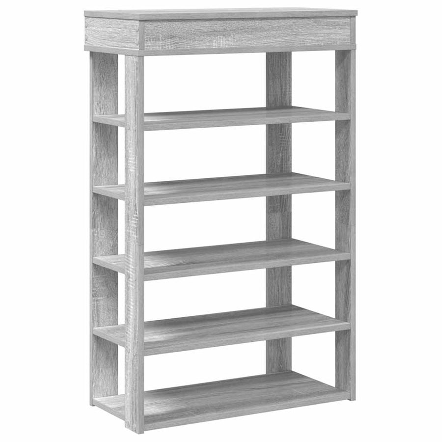 Schoenenrek 60x30x98 cm bewerkt hout grijs sonoma