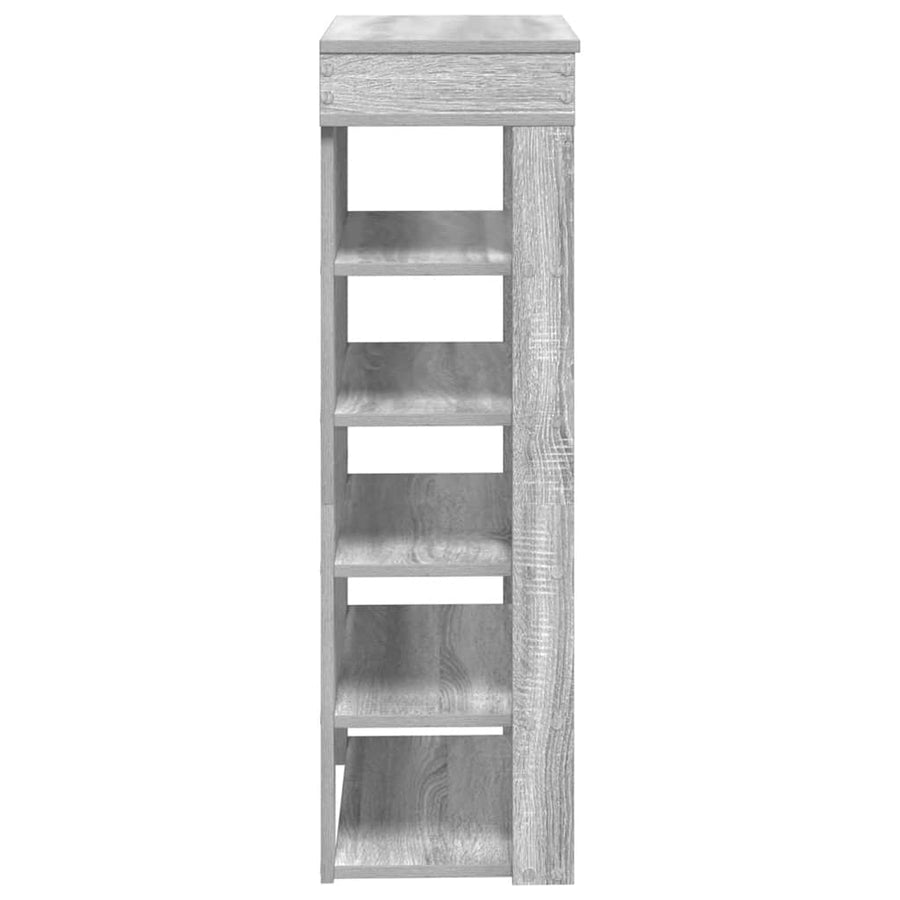 Schoenenrek 60x30x98 cm bewerkt hout grijs sonoma