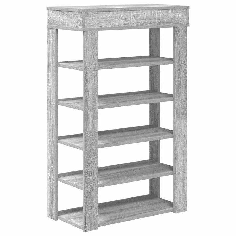 Schoenenrek 60x30x98 cm bewerkt hout grijs sonoma