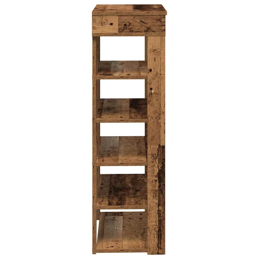 Schoenenrek 60x30x98 cm bewerkt hout oud houtkleurig