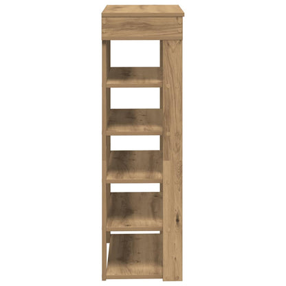 Schoenenrek 60x30x98 cm bewerkt hout artisanaal eikenkleur