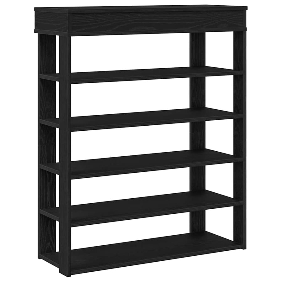 Schoenenrek 80x30x98 cm bewerkt hout zwart