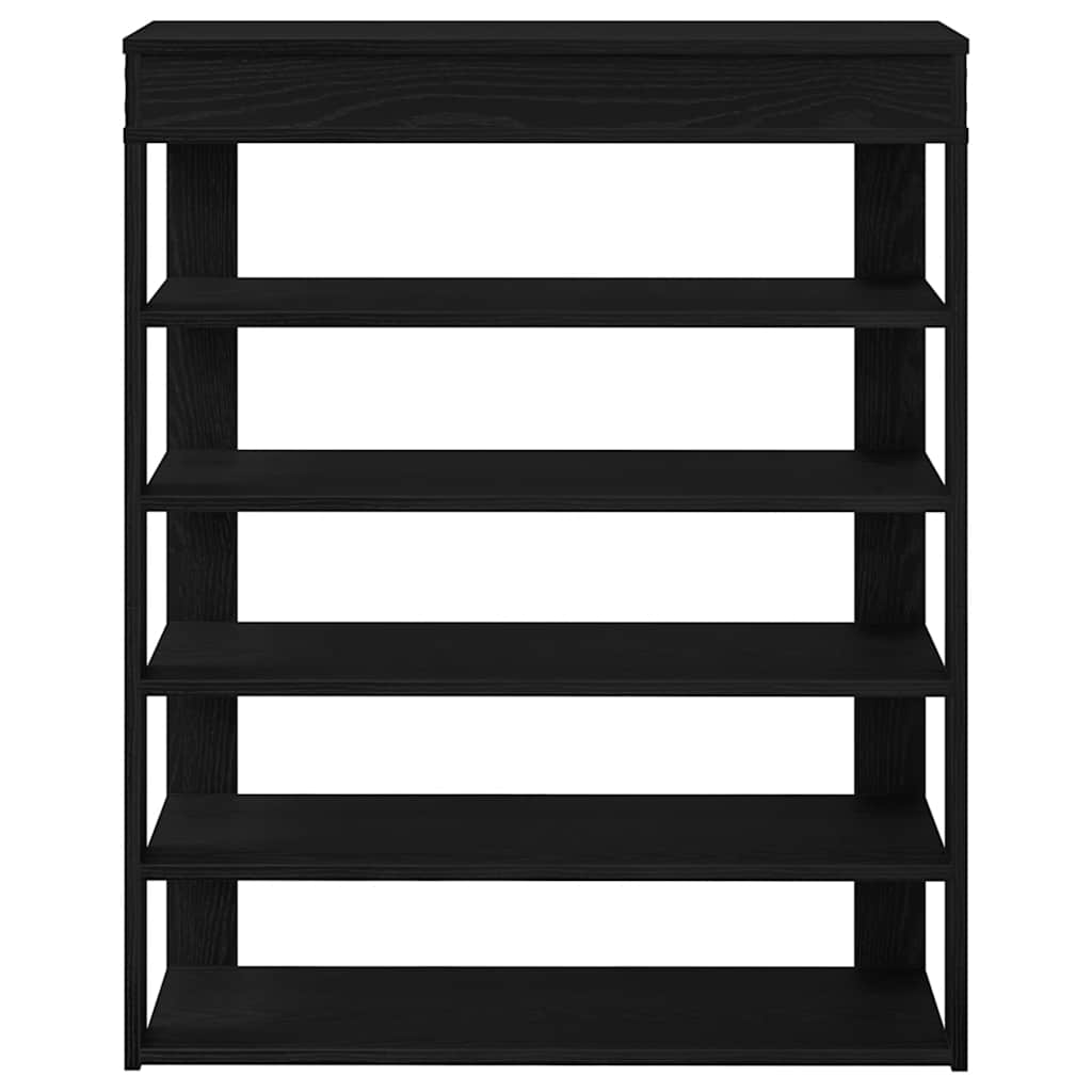 Schoenenrek 80x30x98 cm bewerkt hout zwart