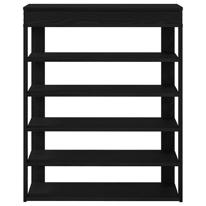 Schoenenrek 80x30x98 cm bewerkt hout zwart