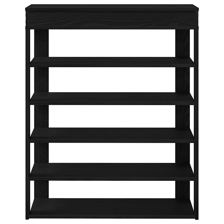 Schoenenrek 80x30x98 cm bewerkt hout zwart