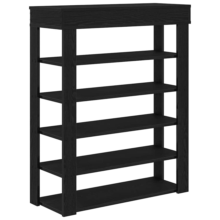 Schoenenrek 80x30x98 cm bewerkt hout zwart
