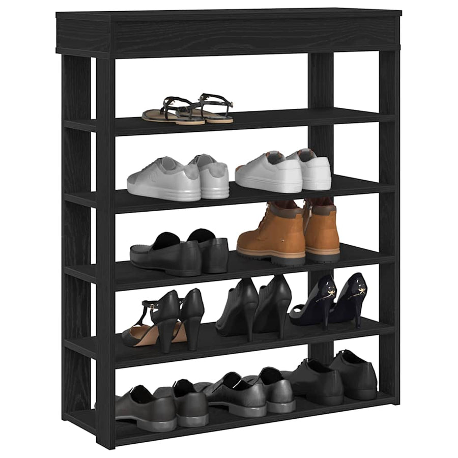 Schoenenrek 80x30x98 cm bewerkt hout zwart