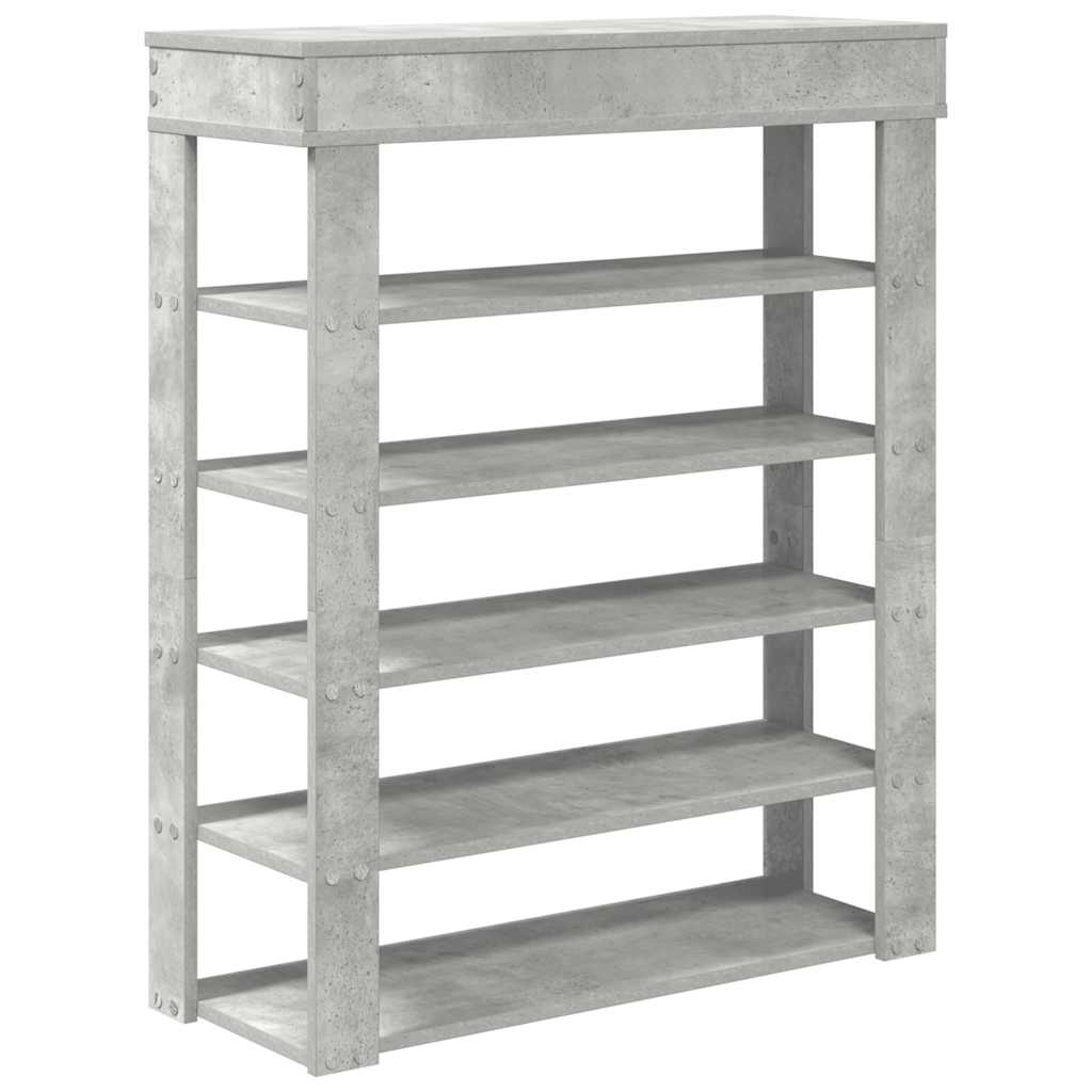 Schoenenrek 80x30x98 cm bewerkt hout betongrijs
