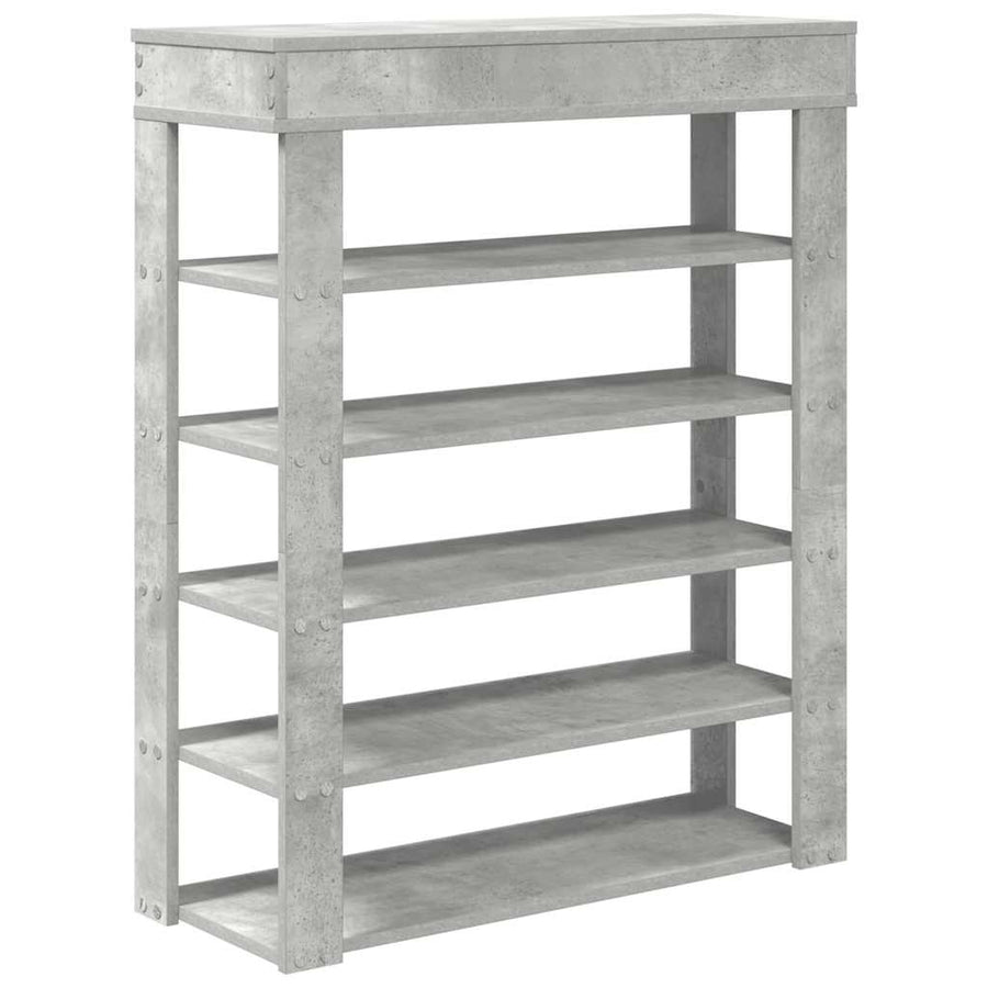 Schoenenrek 80x30x98 cm bewerkt hout betongrijs