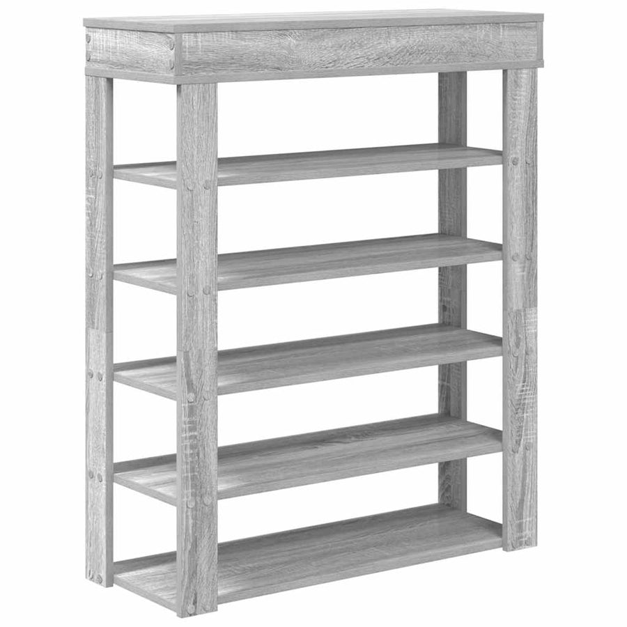 Schoenenrek 80x30x98 cm bewerkt hout grijs sonoma