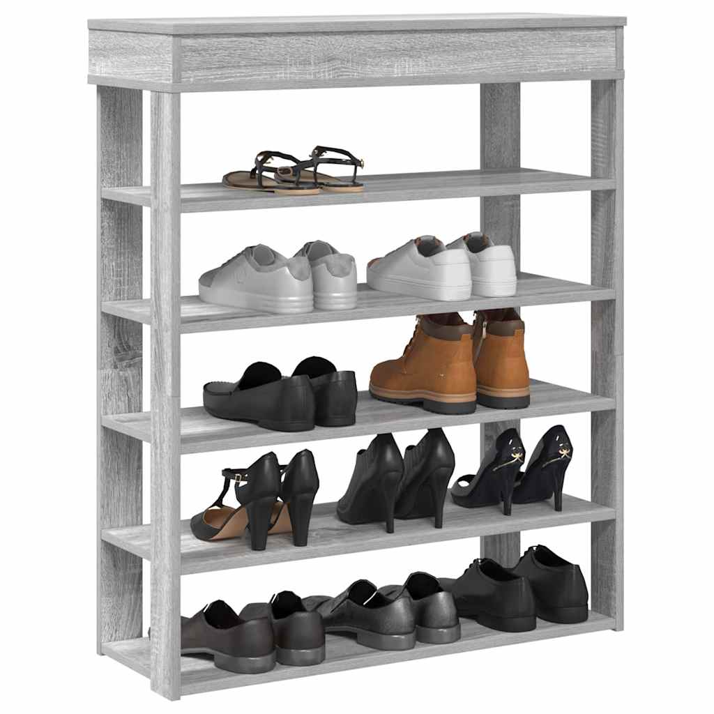 Schoenenrek 80x30x98 cm bewerkt hout grijs sonoma