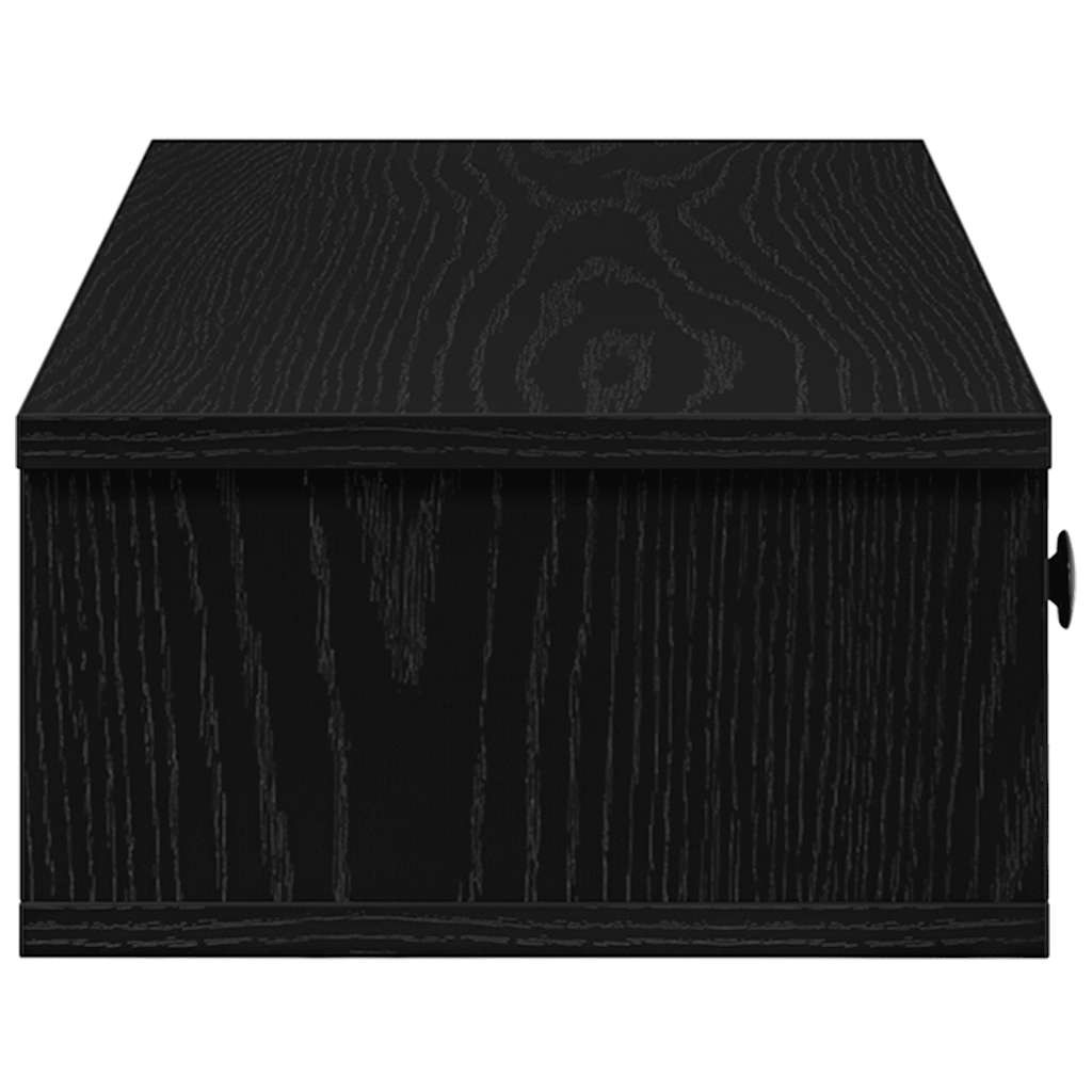 Wandschap met lades 60x25x15 cm bewerkt hout zwart