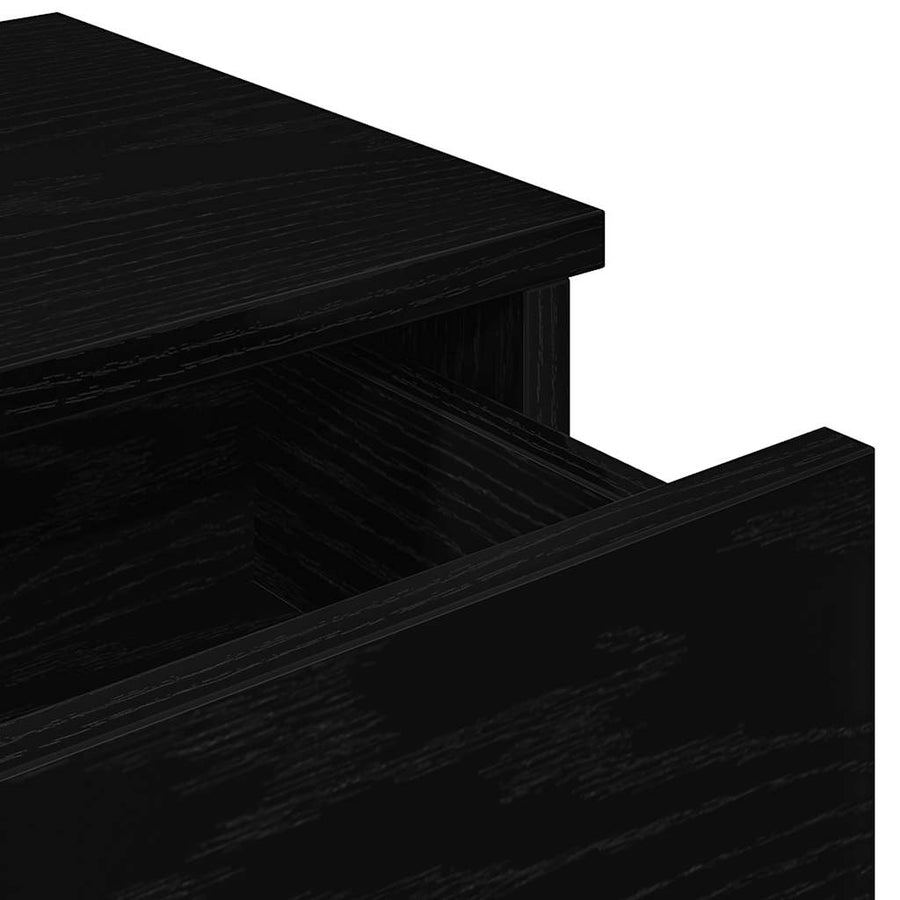 Wandschap met lades 60x25x15 cm bewerkt hout zwart
