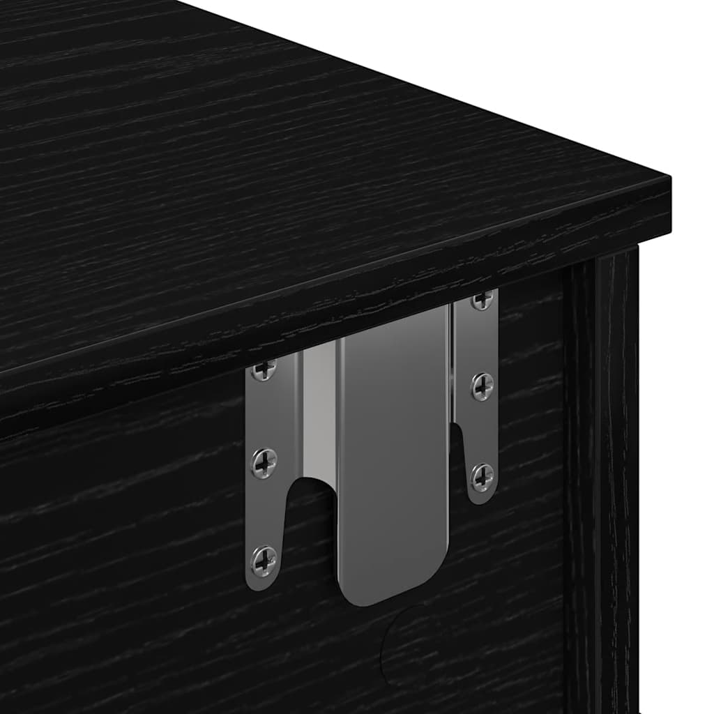 Wandschap met lades 60x25x15 cm bewerkt hout zwart