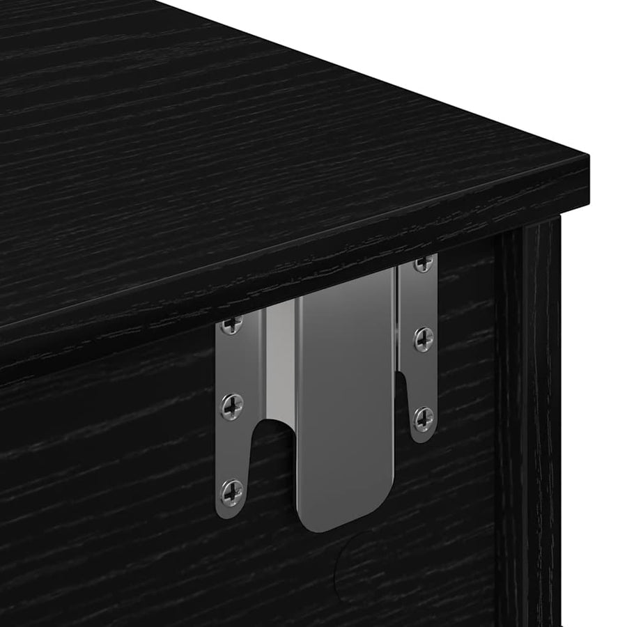 Wandschap met lades 60x25x15 cm bewerkt hout zwart