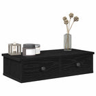 Wandschap met lades 60x15x28 cm bewerkt hout zwart