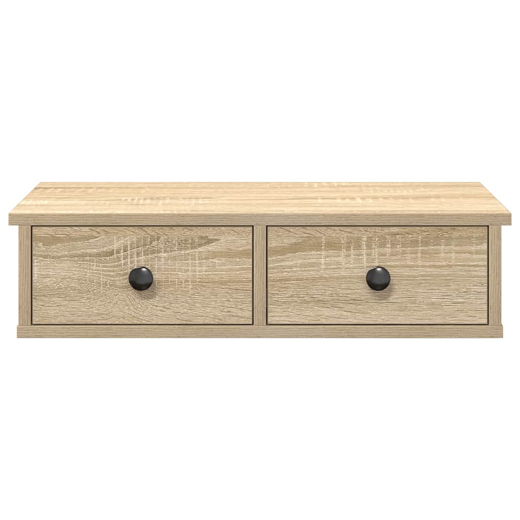 Wandschap met lades 60x25x15 cm bewerkt hout sonoma eikenkleur